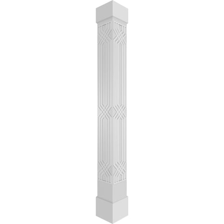 Ekena Millwork Craftsman Classic Square Non-Tapered Atlas Fretwork Column w/ Standard Capital & Standard Base CC1208ENATLCSCS